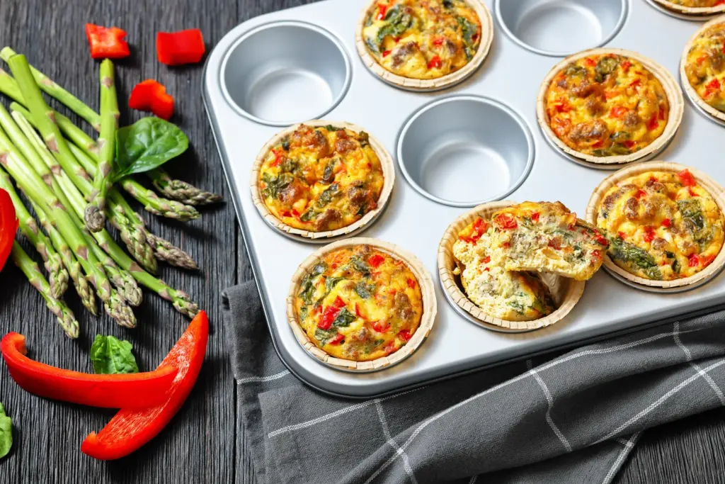 Egg & spinach frittata muffins